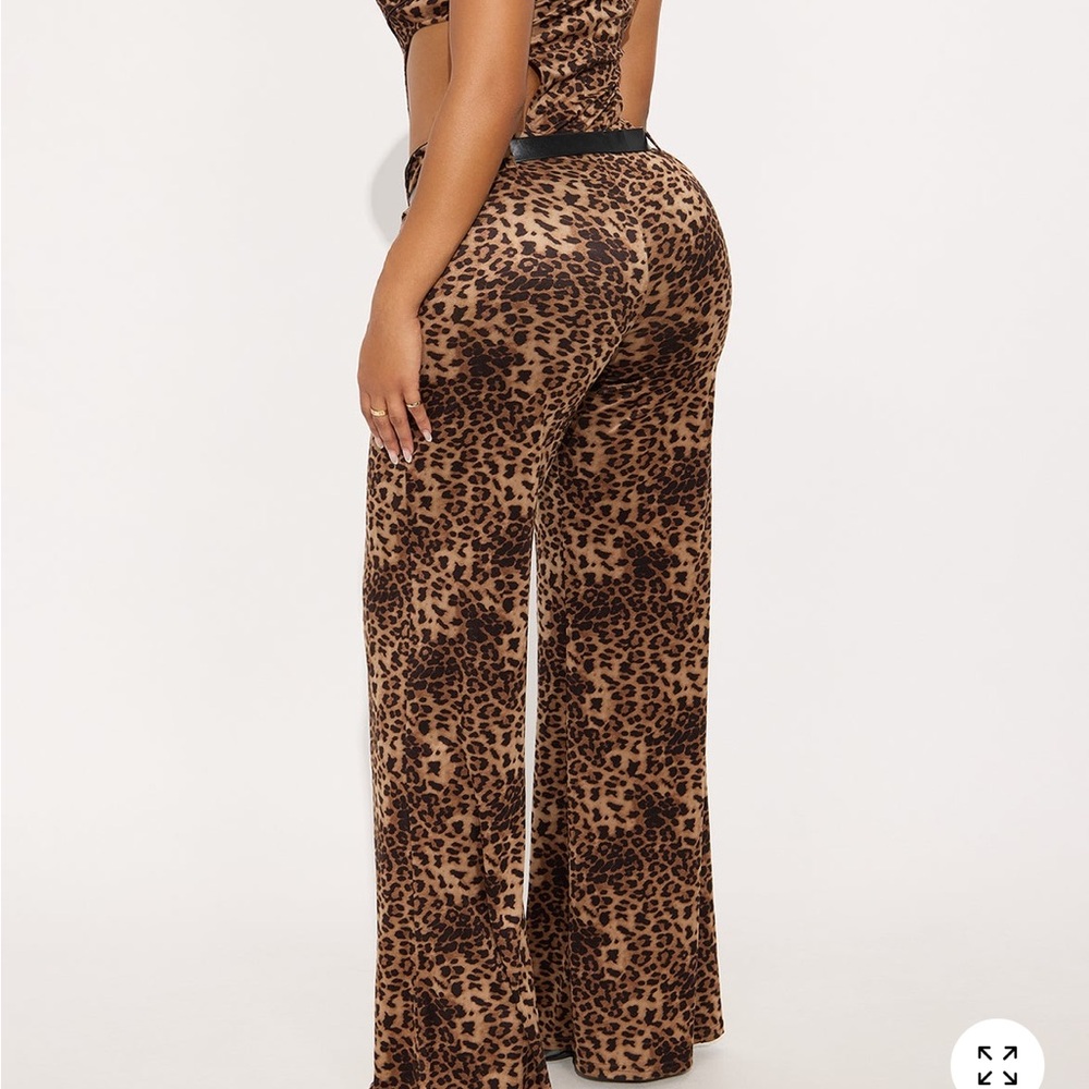 Fashion Nova Leopard Print Wide Leg Jumpsuit